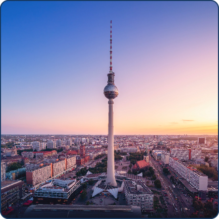 Berliner Fernsehturm bei Sonnenuntergang – Berlin, Austragungsort der GSAAM-Jahrestagung